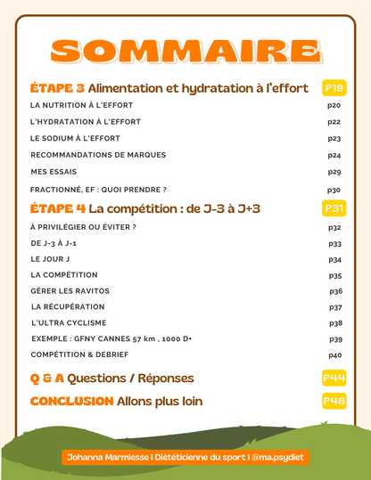 Programme Nutrition Cyclisme et Ultra cyclisme — 14 semaines